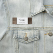 Elegantes Bronze Brown-Brushed Metallic Business Namensschild (Beispiel)