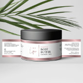 Elegantes Bronze Rose Gold Logo Cosmetic Jar Label Wasserflaschenetikett