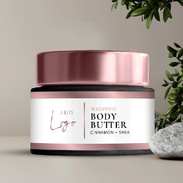 Elegantes Bronze Rose Gold Logo Cosmetic Jar Label Wasserflaschenetikett