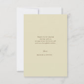 Elegantes Brown and Gold Overlay Script Hochzeit Dankeskarte (Rückseite)