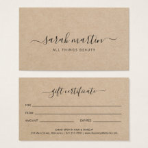 Elegantes Brown Beauty Salon Geschenkgutschein