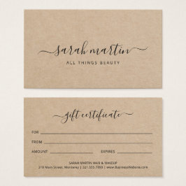 Elegantes Brown Beauty Salon Geschenkgutschein