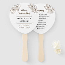 Elegantes Brown Blume Personalisiert Hochzeitsprog