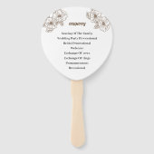Elegantes Brown Blume Personalisiert Hochzeitsprog Fächer (Rückseite)