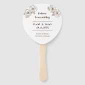 Elegantes Brown Blume Personalisiert Hochzeitsprog Fächer (Vorderseite)