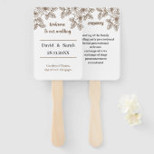 Elegantes Brown Blume Personalisiert Hochzeitsprog Fächer (Vorne und Hinten)