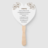 Elegantes Brown Blume Personalisiert Hochzeitsprog Fächer (Rückseite)