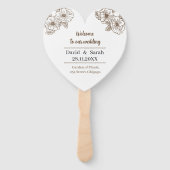 Elegantes Brown Blume Personalisiert Hochzeitsprog Fächer (Vorderseite)