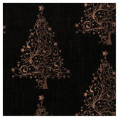Elegantes Brown Copper Weihnachtsbaummuster Stoff (Nahaufnahme)