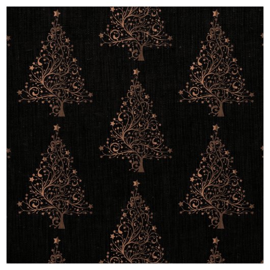 Elegantes Brown Copper Weihnachtsbaummuster Stoff (Muster)