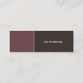 Elegantes Brown dünn Mini Visitenkarte (Rückseite)