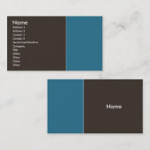 Elegantes Brown und Blau Visitenkarte (Vorne/Hinten)