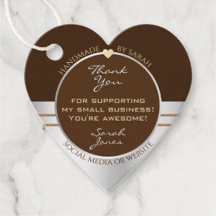 Elegantes Brown und Silver Small Business Vielen D Geschenkanhänger