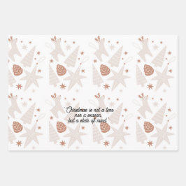 Elegantes Brown & White Christmas Wrapping Paper Geschenkpapier Set