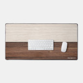 Elegantes Brown Wood Texture Modern Style Monogram Schreibtischunterlage (Tastatur & Maus)