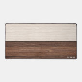 Elegantes Brown Wood Texture Modern Style Monogram Schreibtischunterlage (Vorderseite)