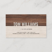 Elegantes Brown Wood Texture Modern Style Monogram Visitenkarte (Vorderseite)