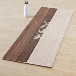 Elegantes Brown Wood Texture Modern Style Monogram Yogamatte