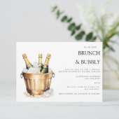 Elegantes Brunch & Bubbly Bridal Dusche Einladung (Stehend Vorderseite)