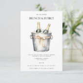 Elegantes Brunch & Bubbly Bridal Dusche Einladung (Stehend Vorderseite)