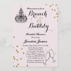Elegantes Brunch & Bubbly Bridal Dusche Einladung