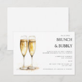 Elegantes Brunch & Bubbly Bridal Dusche Einladung (Vorne/Hinten)