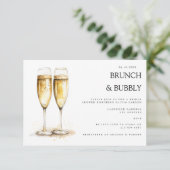 Elegantes Brunch & Bubbly Bridal Dusche Einladung (Stehend Vorderseite)
