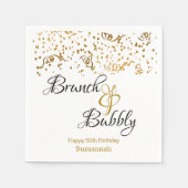 Elegantes Brunch Bubbly Gold Confetti Custom Party Serviette (Vorderseite)