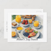 Elegantes Brunch Foto Muttertag Brunch Einladungspostkarte (Vorne/Hinten)