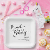 Elegantes Brunch und Bubbly Birthday Brunch Party Pappteller (Party)