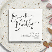 Elegantes Brunch und Bubbly Birthday Brunch Party Serviette