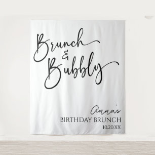 Elegantes Brunch und Bubbly Birthday Brunch Party Wandteppich