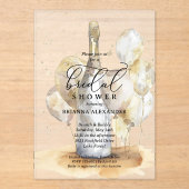 Elegantes Brunch und Bubbly Brautparty Acryleinladungen (Vorderseite)