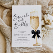 Elegantes Brunch und Bubbly Brautparty Einladung