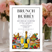 Elegantes Brunch und Bubbly Brautparty Einladung