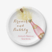 Elegantes Brunch und Bubbly Brautparty Pappteller (Vorderseite)