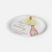 Elegantes Brunch und Bubbly Brautparty Pappteller (Schrägansicht)