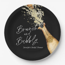 Elegantes Brunch und Bubbly Brautparty Pappteller