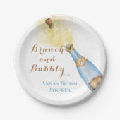 Elegantes Brunch und Bubbly Brautparty Pappteller (Vorderseite)