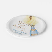 Elegantes Brunch und Bubbly Brautparty Pappteller (Schrägansicht)