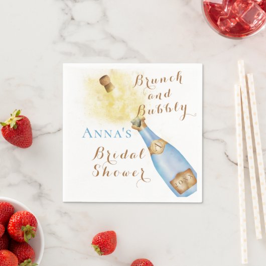 Elegantes Brunch und Bubbly Brautparty Serviette (Beispiel)