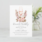 Elegantes Brunch und Bubbly Champagne Brautparty Einladung (Stehend Vorderseite)