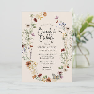 Elegantes Brunch und Sprudel Einladung