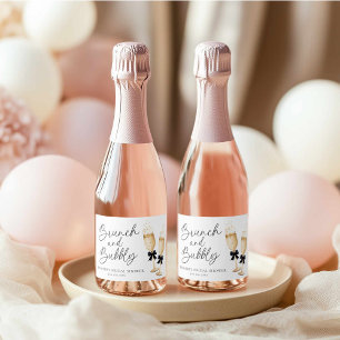 Elegantes Brunch und sprudelnde Brautparty Schaumweinetikett
