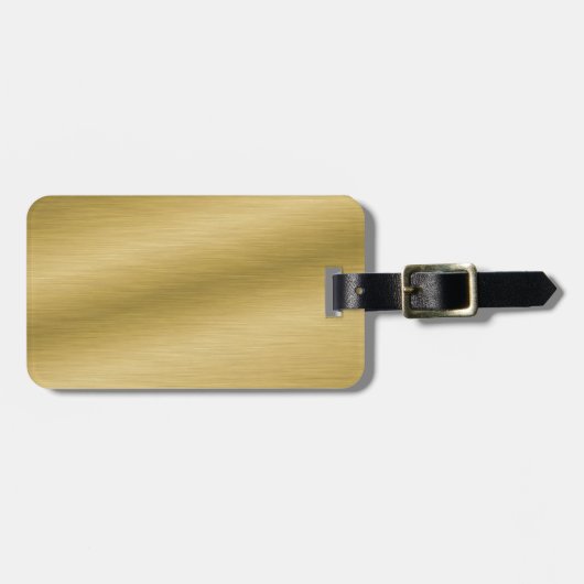 Elegantes Brushed Gold Gepäckanhänger (Vorderseite horizontal)