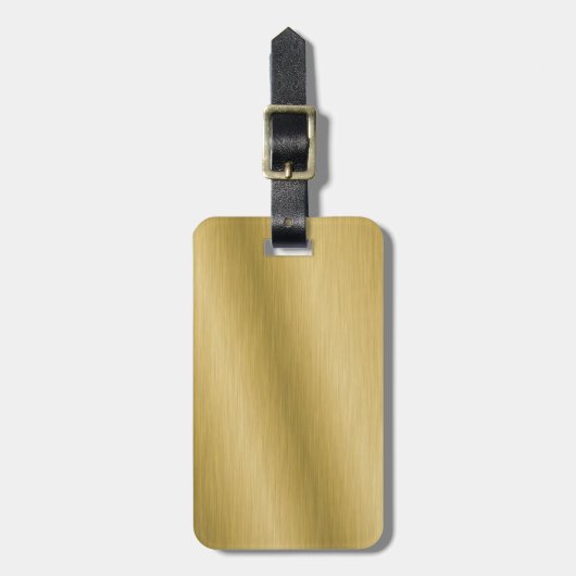 Elegantes Brushed Gold Gepäckanhänger (Vorderseite vertikal)