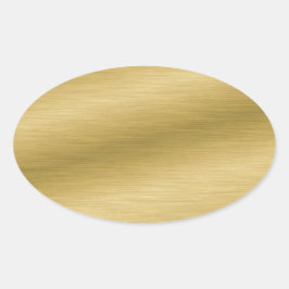Elegantes Brushed Gold Ovaler Aufkleber