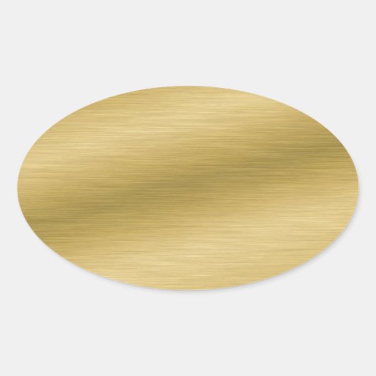 Elegantes Brushed Gold Ovaler Aufkleber (Vorderseite)