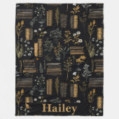 Elegantes Buchdesign - Dark Academia - Vintages Bu Fleecedecke (Vorderseite)