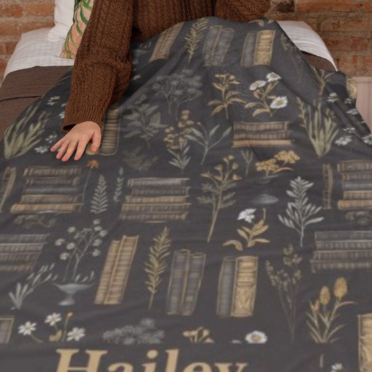 Elegantes Buchdesign - Dark Academia - Vintages Bu Fleecedecke